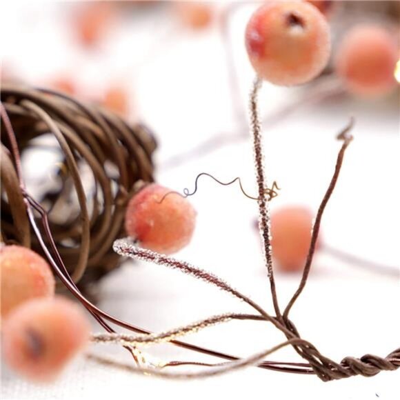 Nature Rattan Pumpkin String Lights Fall Garland with Lights Battery Operated - Picture 4 of 6